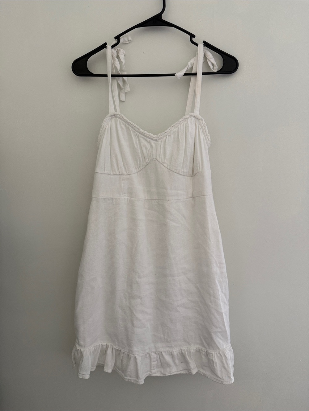 White Tie-Shoulder Slip Dress
